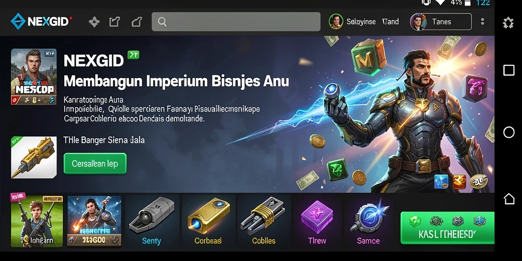 Tangkapan layar gameplay NEXGID yang menampilkan pembangunan bisnis.