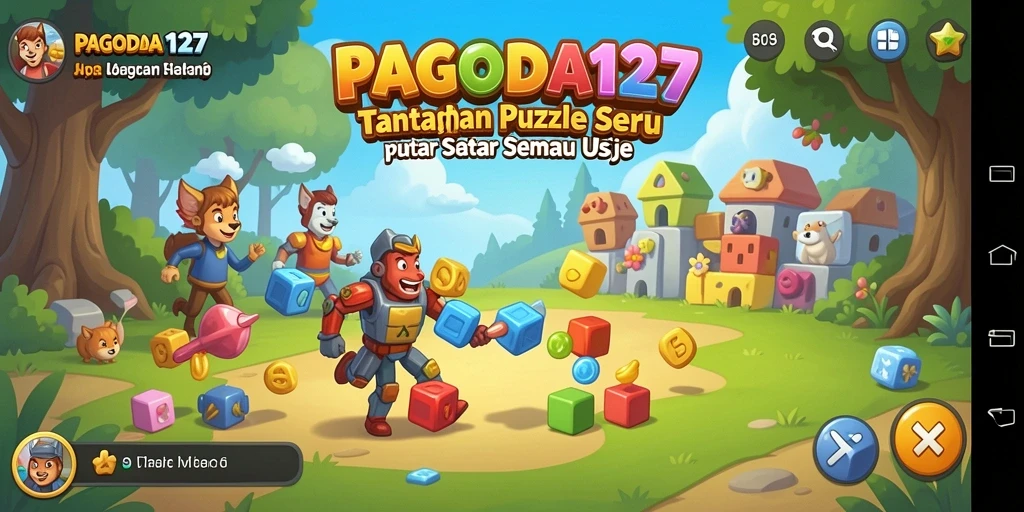 Screenshot menunjukkan gameplay seru permainan Puzzle PAGODA127.