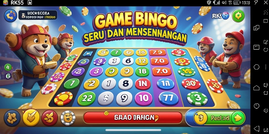 Tampilan screenshot gameplay RK55 yang menarik dalam bermain Bingo.