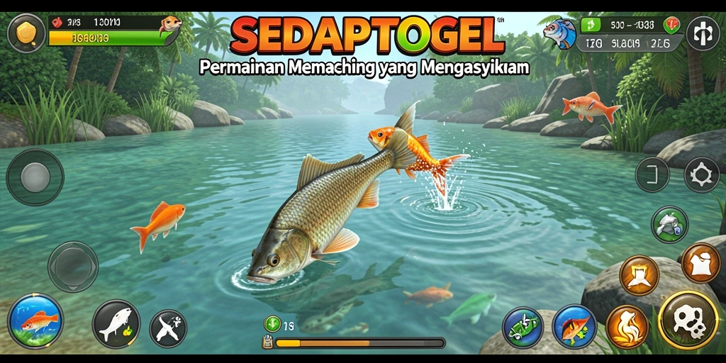 Tampilan gameplay menarik dari SEDAPTOGEL saat memancing.