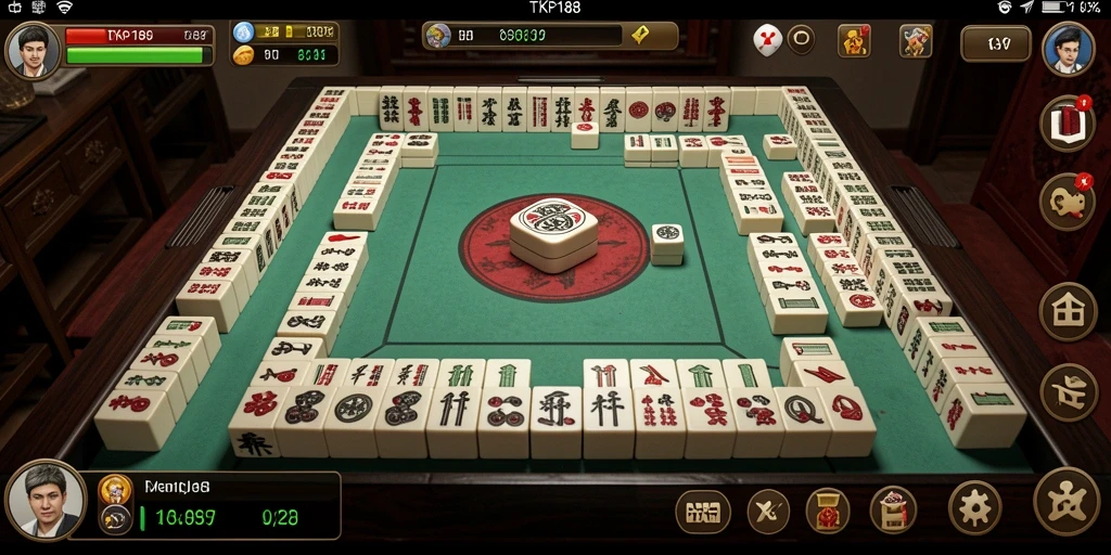 Tampilan gameplay seru TKP188 dengan grafis Mahjong yang memukau.
