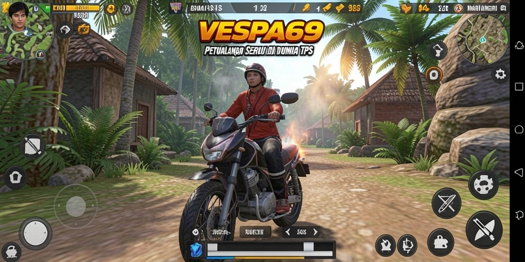 Gameplay VESPA69 yang mendebarkan dengan aksi pertempuran seru.