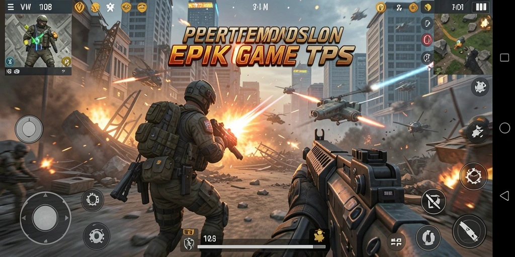 Tampilan dinamis gameplay VW108 dengan aksi pertempuran TPS yang menegangkan.