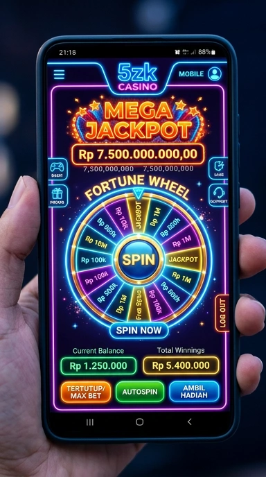 Screenshot antarmuka pengguna 5zk yang intuitif.